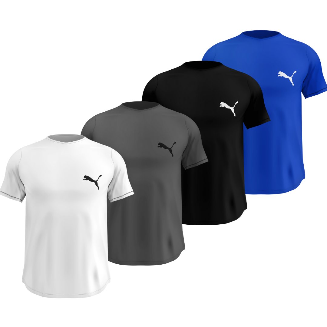 Kit 4 Camisas Dry Fit Masculinas Malha Premium Respirável Anti-Suor Puma + Frete Grátis