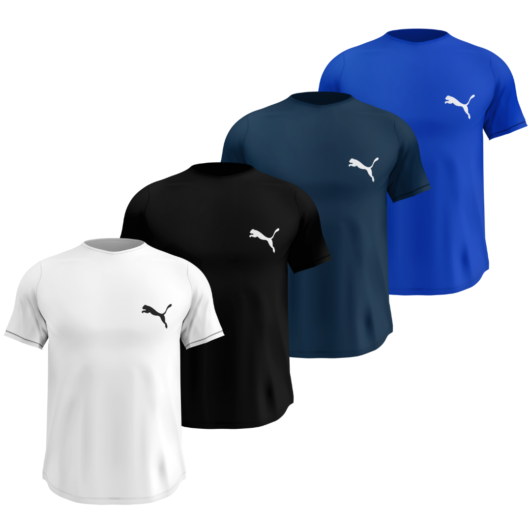 Kit 4 Camisas Dry Fit Masculinas Malha Premium Respirável Anti-Suor Puma + Frete Grátis