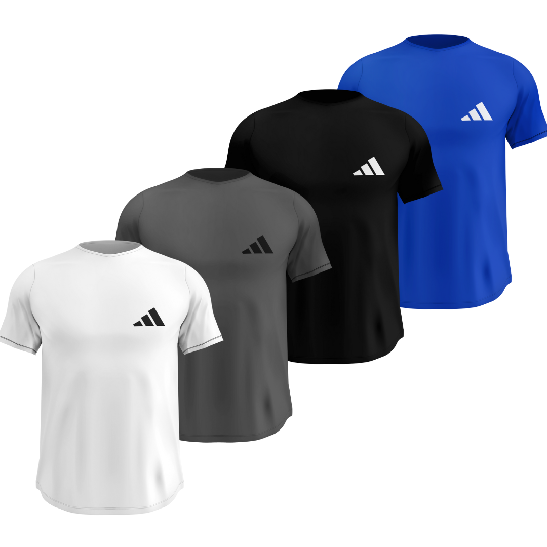 Kit 4 Camisas Dry Fit Masculinas Malha Premium Respirável Anti-Suor Adidas + Frete Grátis