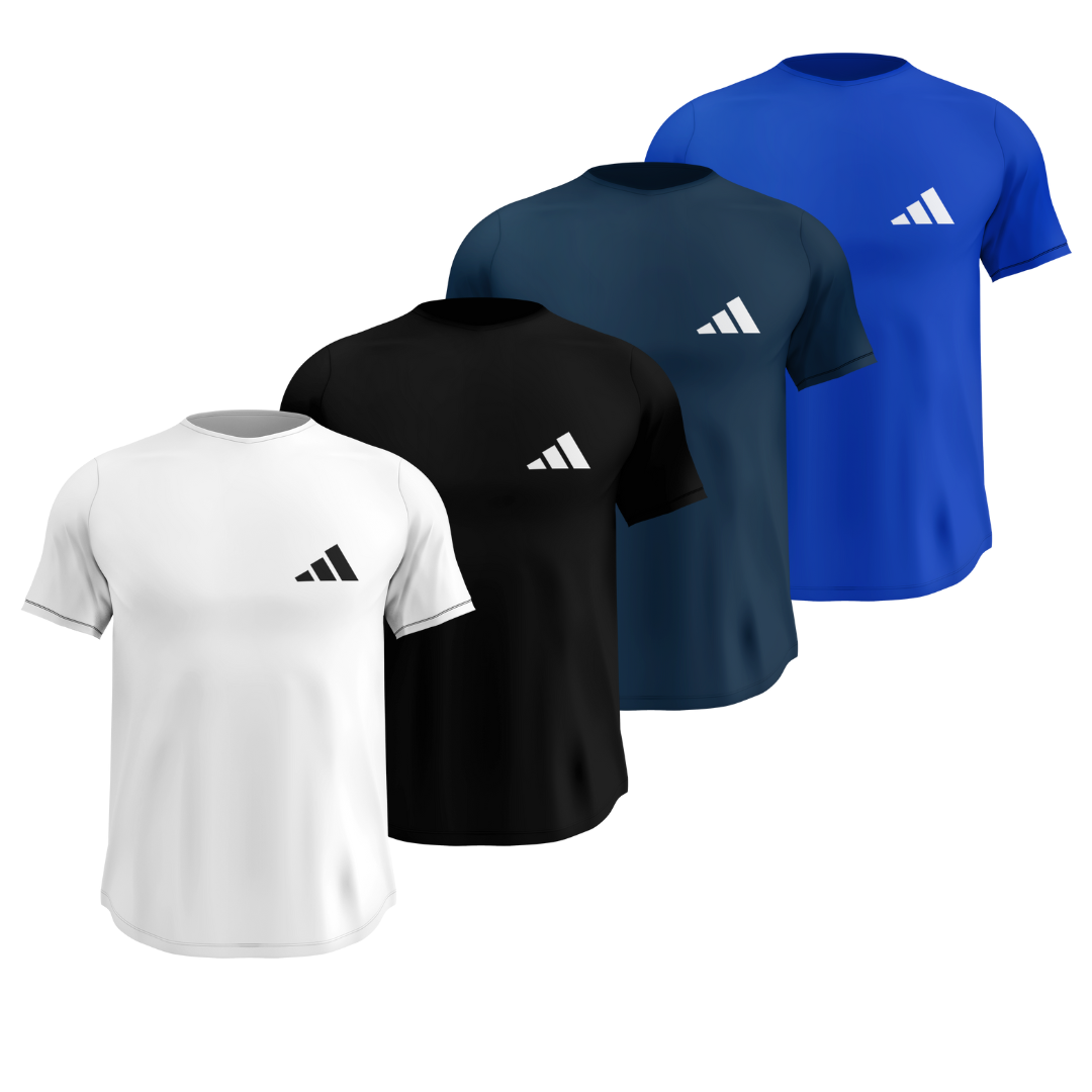 Kit 4 Camisas Dry Fit Masculinas Malha Premium Respirável Anti-Suor Adidas + Frete Grátis
