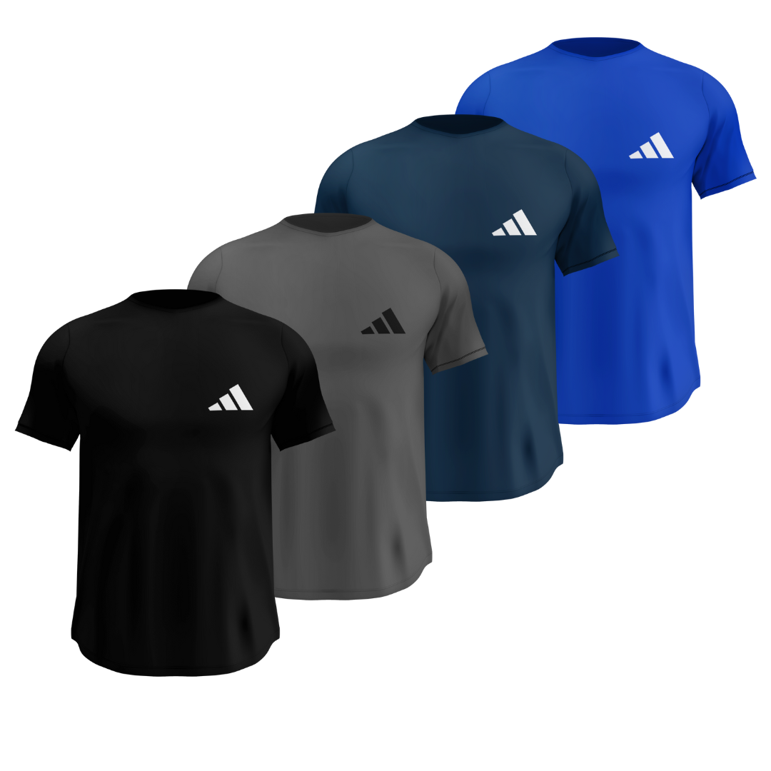 Kit 4 Camisas Dry Fit Masculinas Malha Premium Respirável Anti-Suor Adidas + Frete Grátis