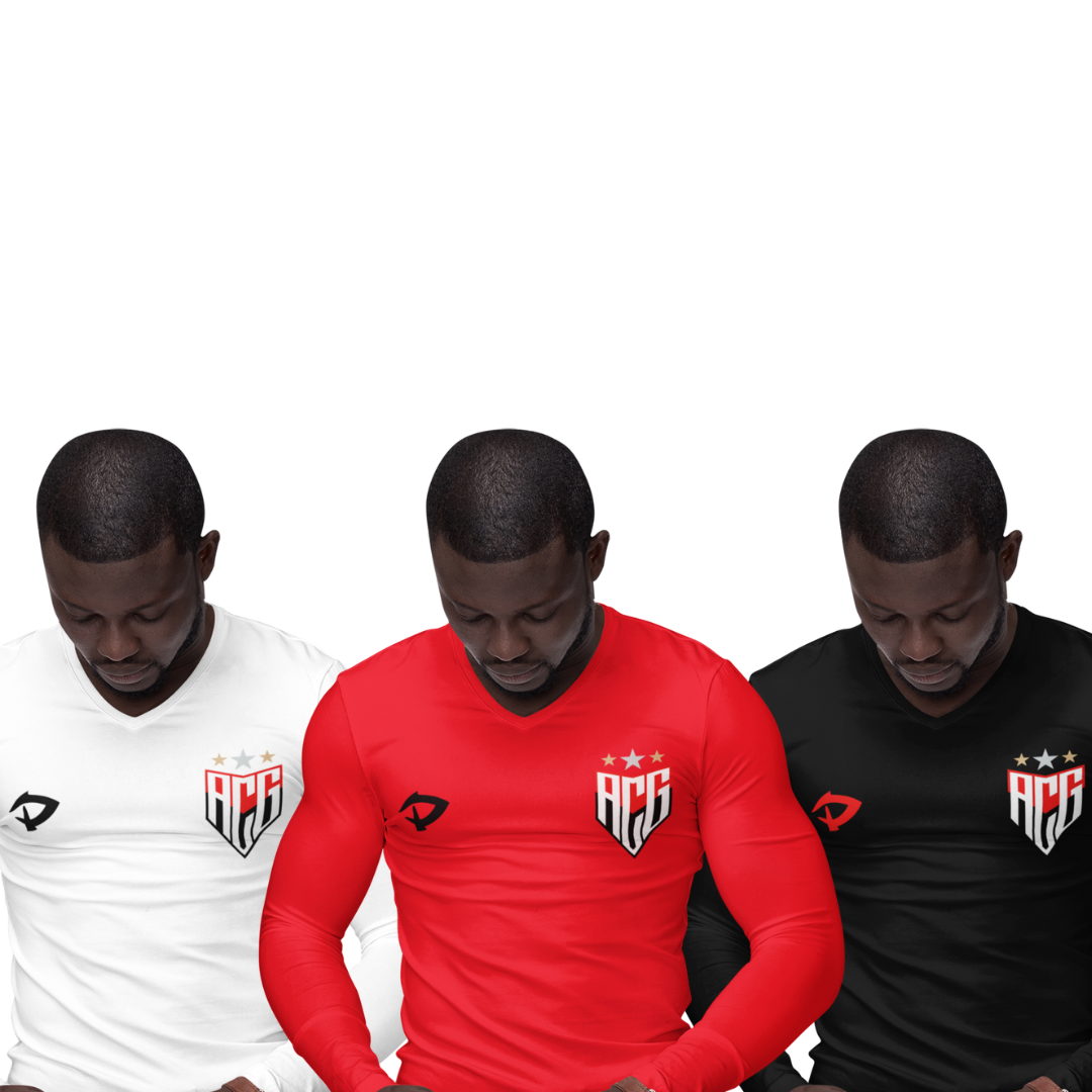 Kit 3 Camisas Térmicas Masculinas Tecido Ice Malha Fria com Proteção UV Fator 50+ Atlético Goianiense