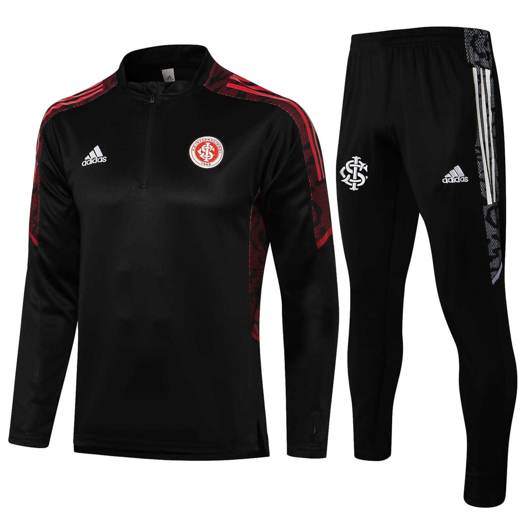 Conjunto Internacional 21/22 Preto  - Com Ziper