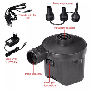 Inflador Elétrico 127V / 220V  com 3 Bicos Cônicos