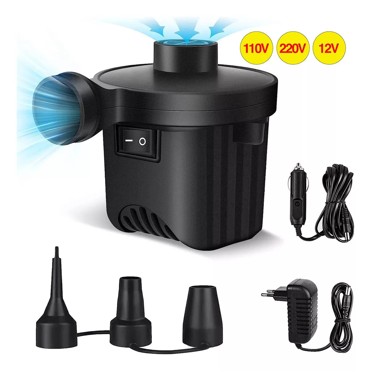 Inflador Elétrico 127V / 220V  com 3 Bicos Cônicos