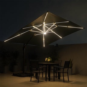 Ombrelone Guarda Sol Gold Led Alumínio 3,0 x 3,0 C/ Base em 100 L